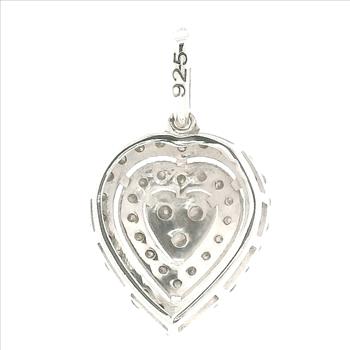 NO RESERVE 0.47 Ct Round Diamond, 925 Sterling Silver Pendant