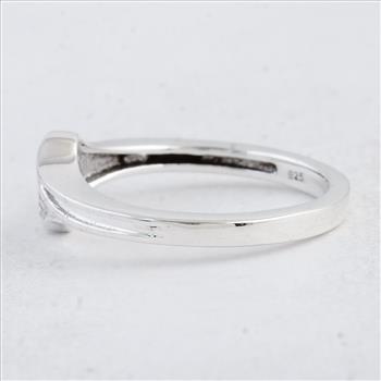 NO RESERVE 0.49 Ct Round Cubic Zirconia 925 Sterling Silver Ring