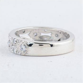 NO RESERVE 0.52 Ct Round Cubic Zirconia 925 Sterling Silver Ring