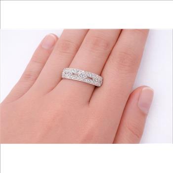 NO RESERVE 0.52 Ct Round Cubic Zirconia, 925 Sterling Silver Ring