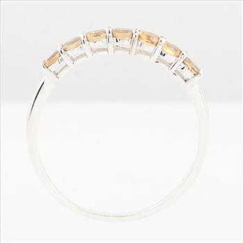 NO RESERVE 0.55 Ct Round Citrine 925 Sterling Silver Ring