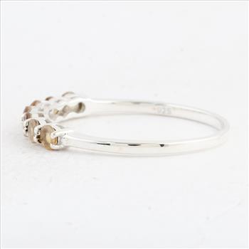 NO RESERVE 0.55 Ct Round Citrine 925 Sterling Silver Ring