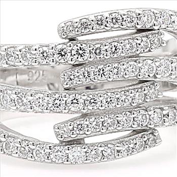 NO RESERVE 0.59 Ct Round Cubic Zirconia 925 Sterling Silver Ring