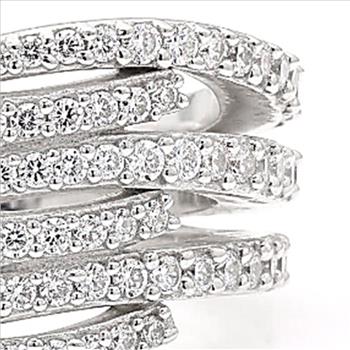 NO RESERVE 0.59 Ct Round Cubic Zirconia 925 Sterling Silver Ring