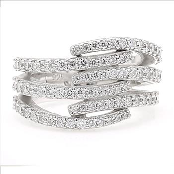 NO RESERVE 0.59 Ct Round Cubic Zirconia 925 Sterling Silver Ring