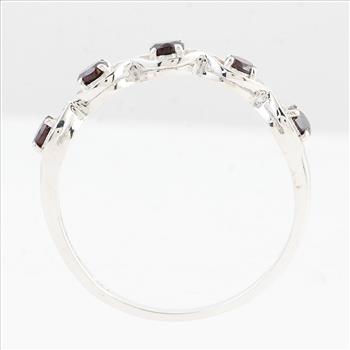 NO RESERVE 0.60 Ct Round Garnet 925 Sterling Silver Ring