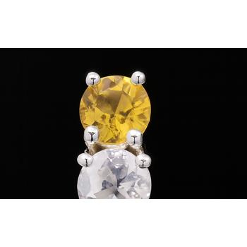 NO RESERVE 0.60 Ct Round Peridot, White Topaz, Citrine 925 Sterling Silver Pendant