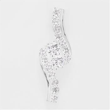 NO RESERVE 0.61 Ct Round Cubic Zirconia 925 Sterling Silver Pendant