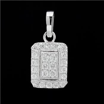 NO RESERVE 0.63 Ct Round Cubic Zirconia 925 Sterling Silver Pendant