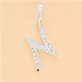 NO RESERVE 0.63 Ct Round Cubic Zirconia 925 Sterling Silver Pendant