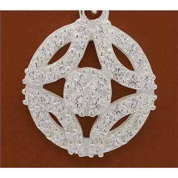 NO RESERVE 0.64 Ct Round Cubic Zirconia 925 Sterling Silver Pendant