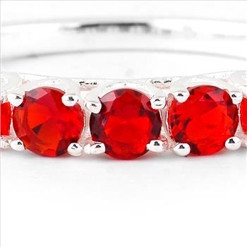 NO RESERVE 0.66 Ct Round Created Ruby 925 Sterling Silver Ring
