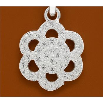 NO RESERVE 0.66 Ct Round Cubic Zirconia 925 Sterling Silver Pendant