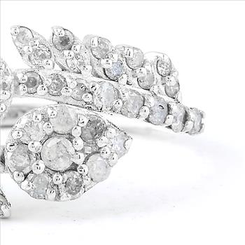 NO RESERVE 0.67 Ct Round Diamond 925 Sterling Silver Ring