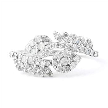 NO RESERVE 0.67 Ct Round Diamond 925 Sterling Silver Ring