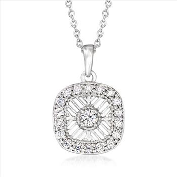 NO RESERVE 0.70 ct. Moissanite Pendant Necklace in Sterling Silver
