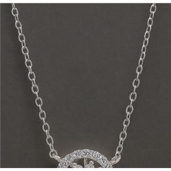 NO RESERVE 0.71 Ct Round Cubic Zirconia 925 Sterling Silver Pendant