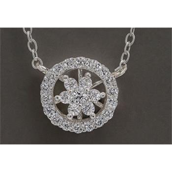 NO RESERVE 0.71 Ct Round Cubic Zirconia 925 Sterling Silver Pendant