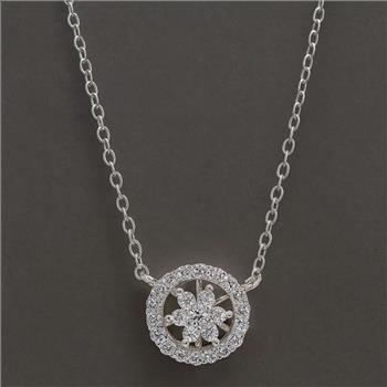 NO RESERVE 0.71 Ct Round Cubic Zirconia 925 Sterling Silver Pendant