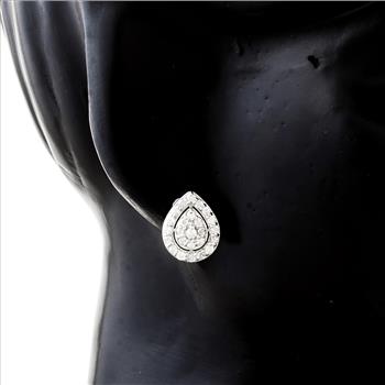 NO RESERVE 0.71 Ct Round Diamond 925 Silver Earrings