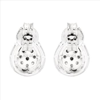 NO RESERVE 0.71 Ct Round Diamond 925 Silver Earrings