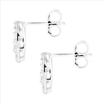 NO RESERVE 0.71 Ct Round Diamond 925 Silver Earrings