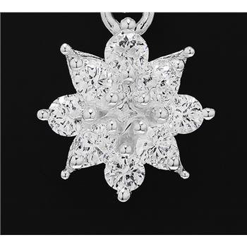 NO RESERVE 0.74 Ct Round Cubic Zirconia 925 Sterling Silver Pendant