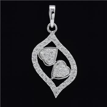 NO RESERVE 0.78 Ct Round Cubic Zirconia 925 Sterling Silver Pendant