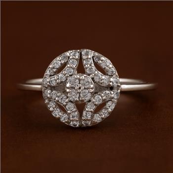 NO RESERVE 0.79 Ct Round Cubic Zirconia 925 Sterling Silver Ring