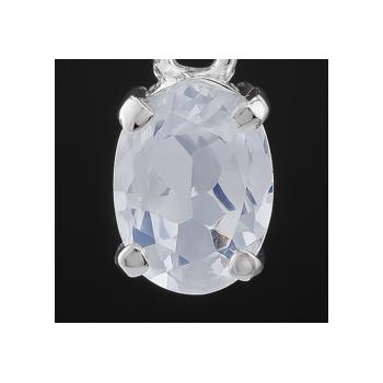 NO RESERVE 0.81 Ct Oval White Topaz, 925 Sterling Silver Pendant
