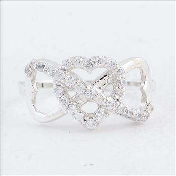 NO RESERVE 0.81 Ct Round Cubic Zirconia 925 Sterling Silver Ring
