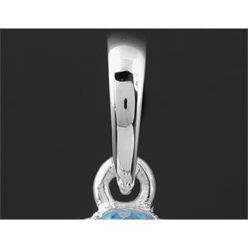 NO RESERVE 0.84 Ct Oval Blue Topaz, 925 Sterling Silver Pendant