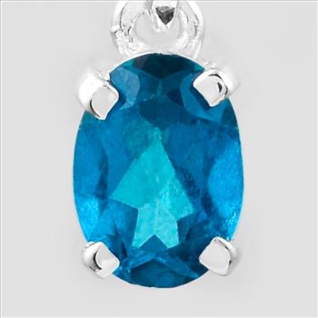 NO RESERVE 0.90 Ct Oval Pariba Topaz, 925 Sterling Silver Pendant
