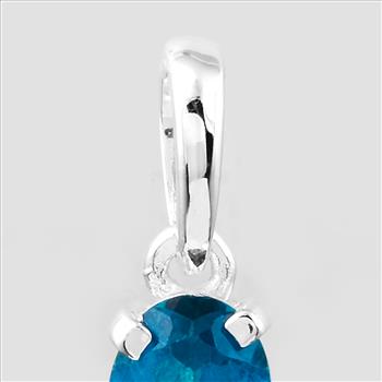 NO RESERVE 0.90 Ct Oval Pariba Topaz, 925 Sterling Silver Pendant