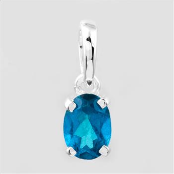 NO RESERVE 0.90 Ct Oval Pariba Topaz, 925 Sterling Silver Pendant