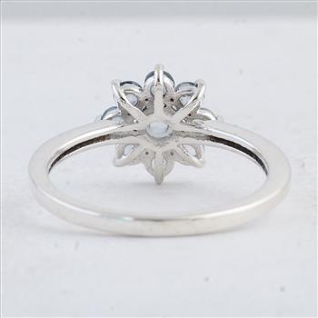 NO RESERVE 0.93 Ct Round Swiss Blue Topaz 925 Sterling Silver Ring