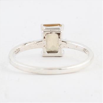 NO RESERVE 0.94 Ct Octagon Citrine 925 Sterling Silver Ring