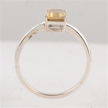 NO RESERVE 0.94 Ct Octagon Citrine 925 Sterling Silver Ring