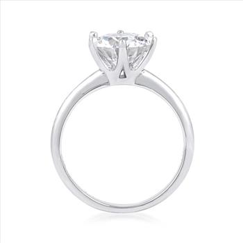 NO RESERVE 1.00 Carat Moissanite Ring in Sterling Silver. Size 6