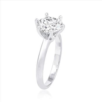 NO RESERVE 1.00 Carat Moissanite Ring in Sterling Silver. Size 6