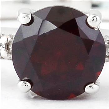 NO RESERVE 1.00 Ct Round Garnet, Cubic Zirconia, 925 Sterling Silver Ring