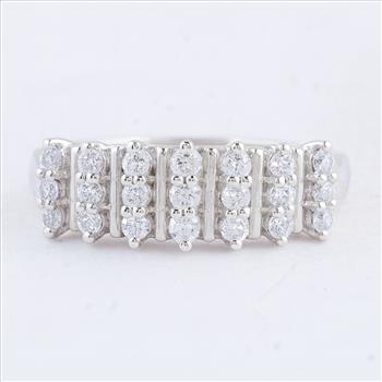 NO RESERVE 1.01 Ct Round Cubic Zirconia 925 Sterling Silver Ring