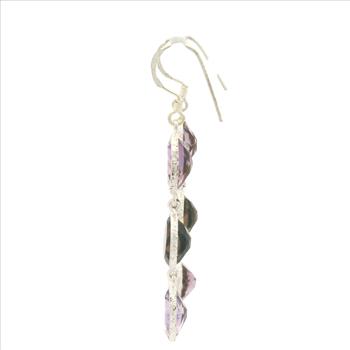 NO RESERVE 10.10 Ct Amethyst, Smoky Quartz 925 Sterling Silver Earrings