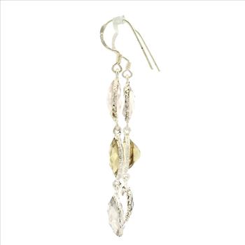 NO RESERVE 10.10 Ct Rose Quartz, Lemon Quartz 925 Sterling Silver Earrings
