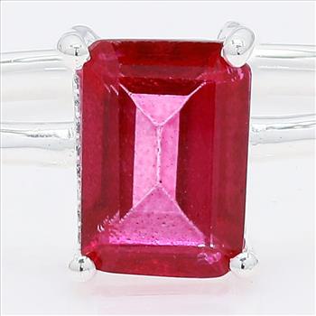 NO RESERVE 1.04 Ct Octagon Pink Topaz 925 Sterling Silver Ring