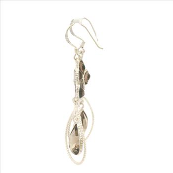 NO RESERVE 10.45 Ct Smoky Quartz 925 Sterling Silver Earrings