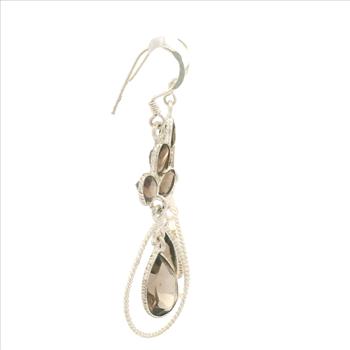 NO RESERVE 10.45 Ct Smoky Quartz 925 Sterling Silver Earrings