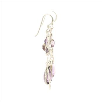 NO RESERVE 10.63 Ct Amethyst 925 Sterling Silver Earrings