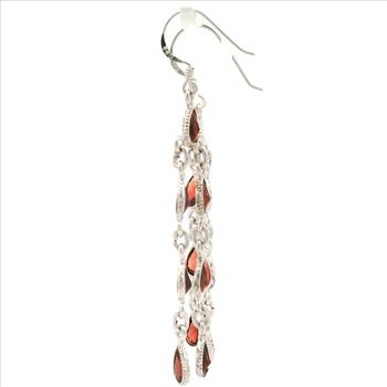 NO RESERVE 10.77 Ct Garnet 925 Sterling Silver Earrings