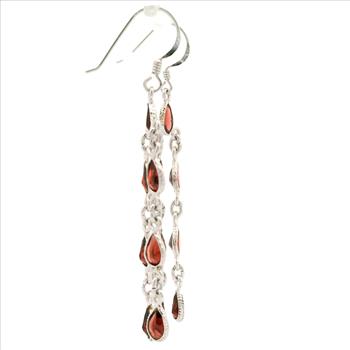 NO RESERVE 10.77 Ct Garnet 925 Sterling Silver Earrings